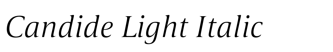 Candide Light Italic